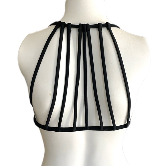 Black Caged-Back Bikini Swim Top - Womens Size XS Swimsuit xhilaration Swimwear - Picture 3 of 3